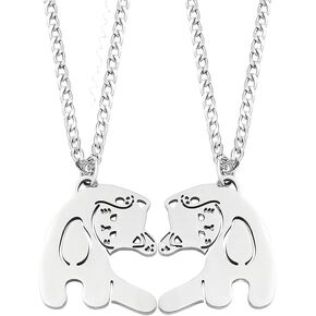 Couple Necklace for 2 Matching Love Heart Necklace BFF Best Friends Friendship Necklace for Women Men Halloween Bat Wing Necklace Jewelry Gift