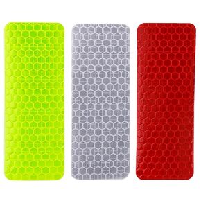 Reflective Tape Stickers Waterproof 30 Pack - High Visibility Safety Strips for Cars Bikes Motorcycles Helmets Clothing Mailbox Posts, Night Riding Warning Signs (Silver Yellow Red, 1.14x3.15 inch)