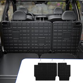 Rongtaod Back Seat Cover Compatible with 2021-2025 Jeep Grand Cherokee L 6&7 Seats Back Seat Protector Cargo Liner Cargo Mat Kick Mat 2024 Grand Cherokee L Accessories (The 2nd Row, Backrest mats)
