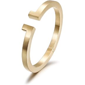Wistic Cuff Bracelet for Men Stainless Steel Metal and Spring-Clasp Gold Silver Black Plated Chunky Cuff Bangle Jewelry Gift (Mens Cuff Bangle (Gold))
