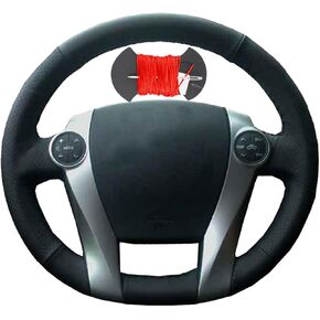 Microfiber Leather Car Steering Wheel Cover Anti-Slip Stitch Wheel Wrap Fit for Toyota Prius 30(XW30) 2009-2017 Aqua 2014 2015