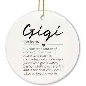 Voatok Gigi Ornament, Gigi Christmas Ornament, Gigi Gifts, Gigi Gifts for Grandma, Best Gigi Gifts, Gifts for Gigi Grandma from Grandkids, Gigi Definition Christmas Decorative Hanging Ornament
