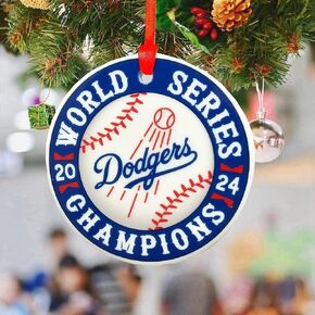 Dodgers World Series Christmas Decorations 2024 Baseball Championship Team List Ceramic Christmas Ornament Decorations World Series Victory Christmas Baseball Gifts Souvenirs for Baseball Fans (B)