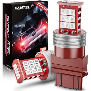 3157 LED Bulb Flashing Brake Lights, 300% Brighter 3156 3047 3057 3457 4157 4057 Plug and Play Strobe Blinking LED Stop Tail Lights, Brilliant Red