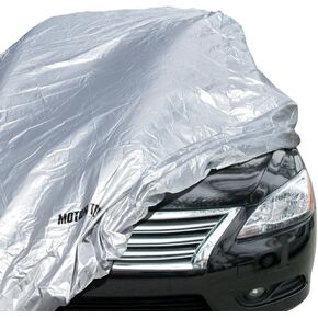 Motor Trend Universal Fit Car Cover for Cars SUVs Trucks Vans, Water-Resistant All-Weather Scratch Resistant Reflective Full Coverage Protect Against Rain Snow Hail Sun UV Protection Dust - Small