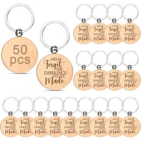 Fumete 50 Pcs Thank You Keychains Bulk Employee Coworkers Staff Volunteer Appreciation Gift for Teacher Nurse Doctor