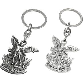Catholic Gifts Saint Michael Medal Key Chain for Decor