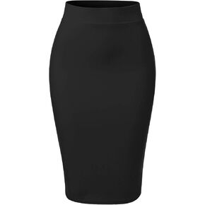 MixMatchy Women's Office Work Pencil Skirt Stretch High Waist Knee Length Bodycon for Business Casual in Saudi Arabia
