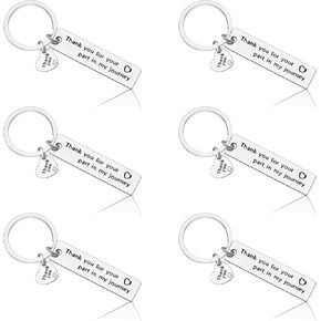 Vadaka 6Pcs Thank You Keychain Employee Appreciation Gifts Appreciation Keychain Retirement Gift for Coworker Employee Teacher Social Worker Gift Coworker Leaving Gift for Women Men