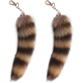 Faux Fox Tail Fur Keychain Cosplay Costume Tails Handbag Accessory Key Chain Ring Hook Cosplay Fashion Charm