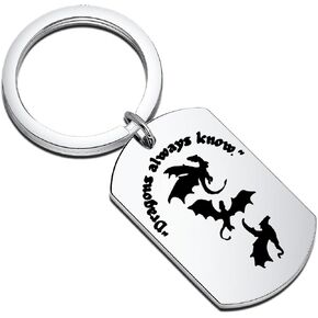 FAADBUK 4th Wing Inspired Keychain 4th Wing Merch Dragon Always Know for Bookish
