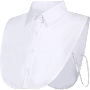 EBOOT Fake Collar Detachable Dickey Collar Blouse Half Shirts False Collar for Girls and Women (White, Medium)
