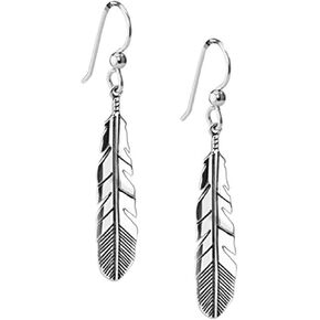American West Sterling Silver Feather Dangle Earrings