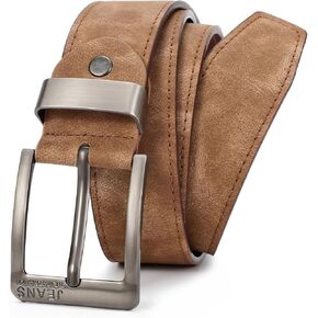 SANSTHS Mens Belt PU Leather Belt for Men Casual Dress Belt Work Belt Every Day Belt for Jeans