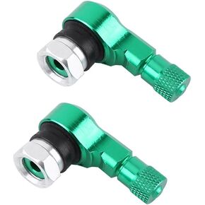 2pcs 90 Degree Angled Tire Valve Caps Valve Stems Cover Adapter for Car Motorcycle Bike Scooter (Silver)
