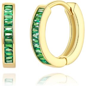 14K Gold Huggie Earrings for Women Silver Huggie Hoop Earrings Cubic Zirconia Huggie Earrings Stud Earrings Lightweight Dainty Hypoallergenic Earrings Jewelry Gifts