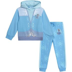 Disney Girls' Frozen Sweatsuit Set - Elsa Hoodie Sweatshirt and Jogger Sweatpants - Princess Outfit for Toddler Girls, 3T-7