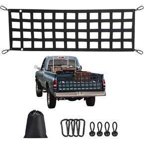 Heavy Duty Tailgate Net 60'' x 18'' Tailgate Net for Pickup Truck Bed, Easy-to-Use Truck Net Tailgate Fit for Trucks from Chevy, Ford, GMC, Dodge Ram