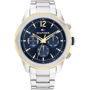 Tommy Hilfiger Men's Multifunction Stainless Steel Case and Link Bracelet Watch, Color: Silver (Model: 1792059)