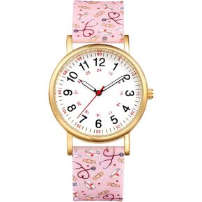 Avaner Nurse Silicone Wrist Watches: Silicone Band Easy Reader Pulsometer Scale Quartz Watches for Nurses Doctors Medical Professionals