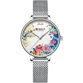 RNONDRY Unique Gold Watches for Women Dainty Bird & Flower Womens Watches Large Face Ladies Wrist Watch Mesh Band in Saudi Arabia