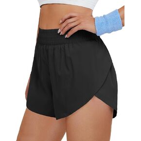 BMJL Women's Athletic Shorts High Waisted Running Shorts Lightweight Dolphin Shorts Gym Workout Shorts with Liner