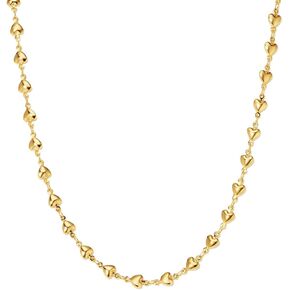 Vivid Echo Heart Pellet Choker Necklace, Copper Plated with 18k Gold, Dainty Strands Necklace for Party, High-end Jewelry Collection