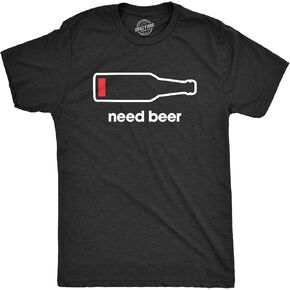 Mens Need Beer T Shirt Funny Low Battery Dad Gift Graphic Sarcastic Humor Tee
