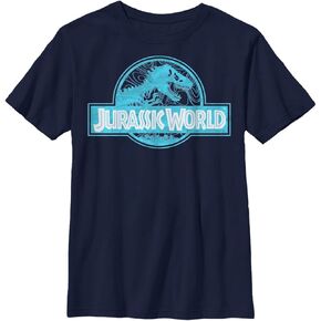 Jurassic World Boys' Big Officially Licensed Terrain Logo Graphic Tee