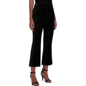 BCBGMAXAZRIA Women's Flare Leg Cropped Velvet Pant