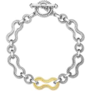 Wire Cable Bracelets for Women - Gold and Silver Bracelet Double Chain - Cable Twisted Bracelet Two Tone Link Jewelry Gifts Girls