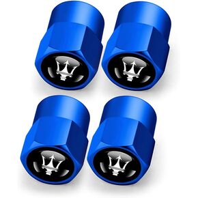 Hisport Fit Maserati Stem Cap 4pcs Universal Car Tire Valve Stem Caps Air Cover Car Accessories Hex 016 Blue Stem Cover