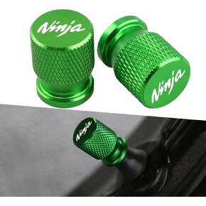Motorcycle Wheel Tire Valve Cover Air Port Stem Cap Plug for Kawasaki Ninja 250 300 350 400 650 650R zx6r zx10r zx14r H2R (Green)