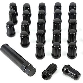 M14x1.5 Lug Nuts, Wheel Accessories Parts Set of 24 Black Locking Lug Nuts with 7 Spline Lug Nut Key,14x1.5 Lug Nuts for Chevy, GMC, Cadillac,Ford F150 F250, Toyota Tacoma/Tundra/Camry in Kuwait