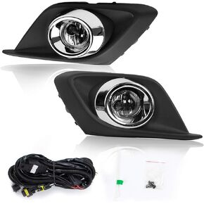 RP Remarkable Power, FL7071 Fit For 2014-2016 Mazda 3 Fog Lights Clear Lens Bumper Lamps Kit
