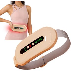 Portable Cordless Heating Pad for Period Cramps,Fast Heating Pad with 3 Heat Levels and 3 Massage Modes,Back Pain Relief Menstrual Belt for Women (Meat Color)