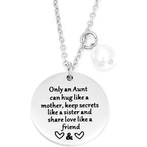 Auntie Necklaces for Women Auntie Aunt Necklace Birthday Gift for Auntie from Nephew Niece Auntie Jewelry