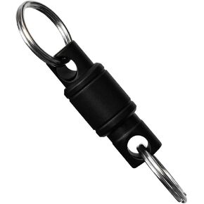 Quick Release Car Swivel Keychain, Pull Apart Titanium Key Linker, 360° Rotation Disconnect Key Ring Clip（Black）