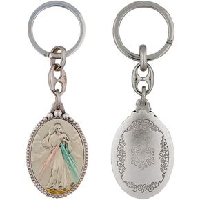 VILLAGE GIFT IMPORTERS Premium Assorted Holy Figure Keychains | Jesus Saints and Virgin Mary Accessories (Divine Mercy Keychain)