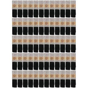 Yacht & Smith 120 Pair Bulk Pack Of Mens Winter Thermal Camping Boot Socks, Cotton Tube or Crew Sock