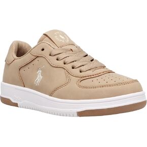 POLO RALPH LAUREN Masters Court Junior Khaki M055 Sneaker, 5.5 US Unisex Big Kid