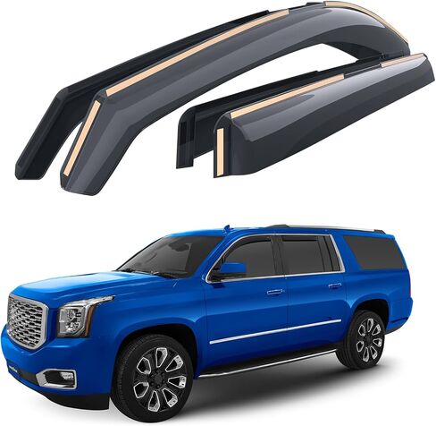 عاكسات النوافذ داخل القناة مقاومة للكسر من Goodyear لسيارة GMC Yukon XL 2015-2020، واقيات المطر، واقيات النوافذ للسيارات، عاكس فتحة التهوية، ملحقات السيارة، 4 قطع - GY007992 in Saudi Arabia