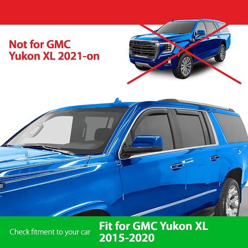 عاكسات النوافذ داخل القناة مقاومة للكسر من Goodyear لسيارة GMC Yukon XL 2015-2020، واقيات المطر، واقيات النوافذ للسيارات، عاكس فتحة التهوية، ملحقات السيارة، 4 قطع - GY007992 in Saudi Arabia