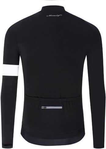 MOXILYN Winter Men's Cycling Jerseys Long Sleeve Thermal Fleece Cold Weather Cycling Jackets Warm Bike Tops Zipper Pocket in Saudi Arabia