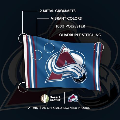 علم صبار الصحراء كولورادو أفالانش NHL 100% بوليستر للاستخدام الداخلي والخارجي 3 × 5 أقدام أعلام فريق دوري الهوكي الوطني (العلم E) in Saudi Arabia