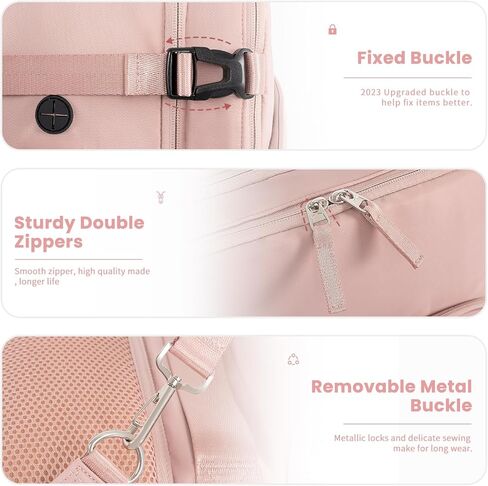 حقيبة ظهر للسفر وحقيبة ظهر كبيرة للسفر (وردي وبيج)، مقاس منتج شخصي معتمد من شركة الطيران، حقيبة ظهر مزودة بجيوب متعددة، حقيبة ظهر جامعية، حقيبة ظهر مقاومة للماء، حقيبة ظهر للأعمال in Kuwait