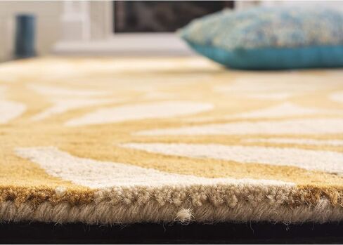 SAFAVIEH Dip Dye Collection 5' Round Beige / Gold DDY527M Handmade Floral Watercolor Premium Wool Area Rug in Saudi Arabia