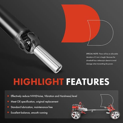 مجموعة عمود الدفع الخلفي الكامل A-Premium متوافقة مع Ford F-150 F150 2000-2002، F-250 F250 1997-1999، 4WD، استبدال # F65Z4602JA، F75Z4602JC in Saudi Arabia