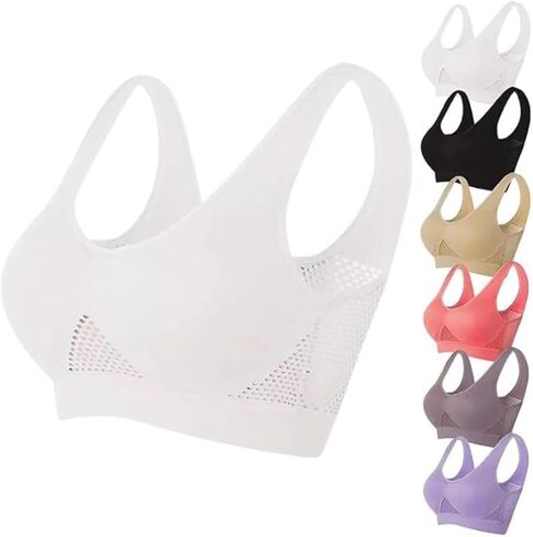 Women Breathable Bras No Underwire Slight Lift up Comfortable Air Sports Bra Removable Pads in Saudi Arabia