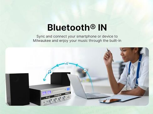 VICTOR Milwaukee 50 Watt Desktop Bluetooth Stereo System with CD/MP3 Player, FM Radio, Functioning VU Meters, and Detached Stereo Speakers, Black in Kuwait